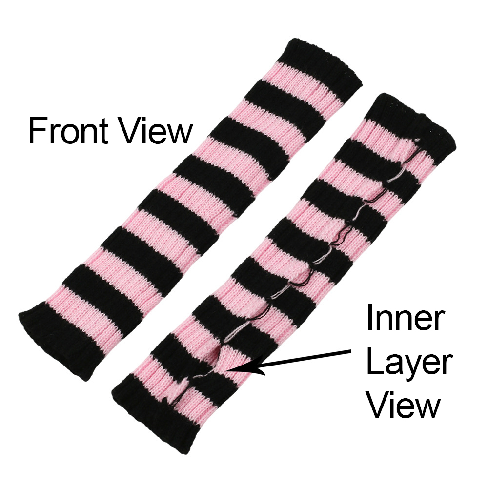 Rękawiczki bez palców w paski  – Fingerless Glove Knit recenzja i cena